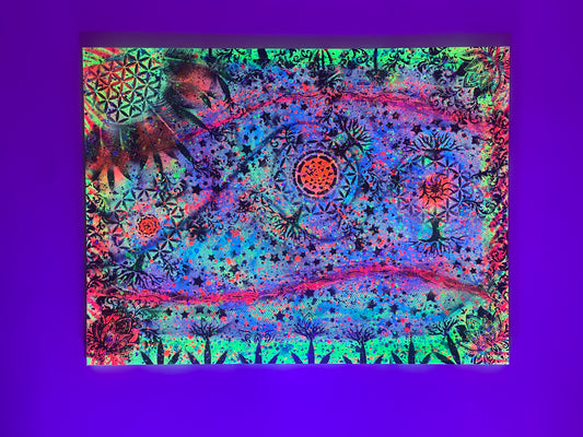 "5d Atlantis Portal" - Original Canvas Painting 36"x48"x1.5"