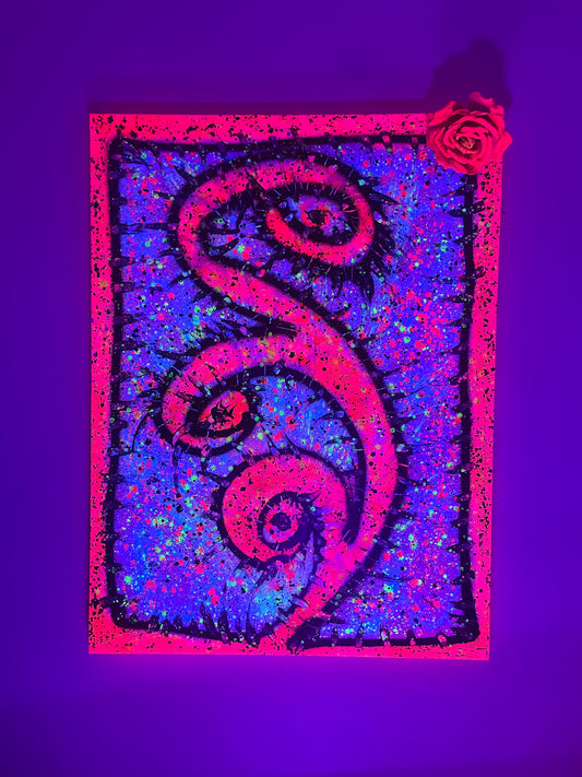 "Martian Rose Portal" - Original Canvas Painting 36"x48"x1.5"