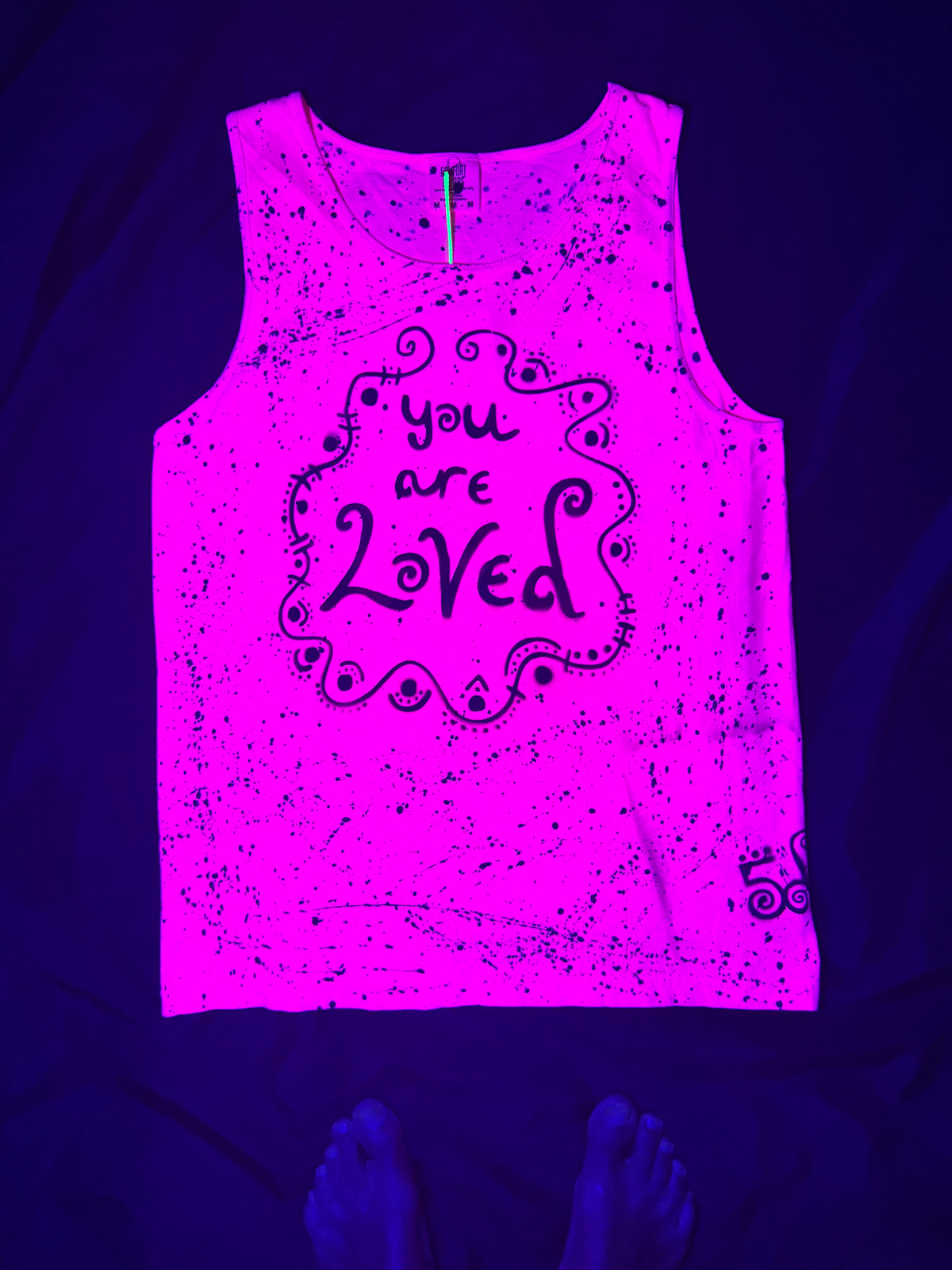 You are Loved | Neon Pink Transmission Tank