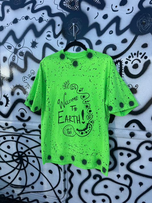 Welcome to Earth | Neon Green Tee