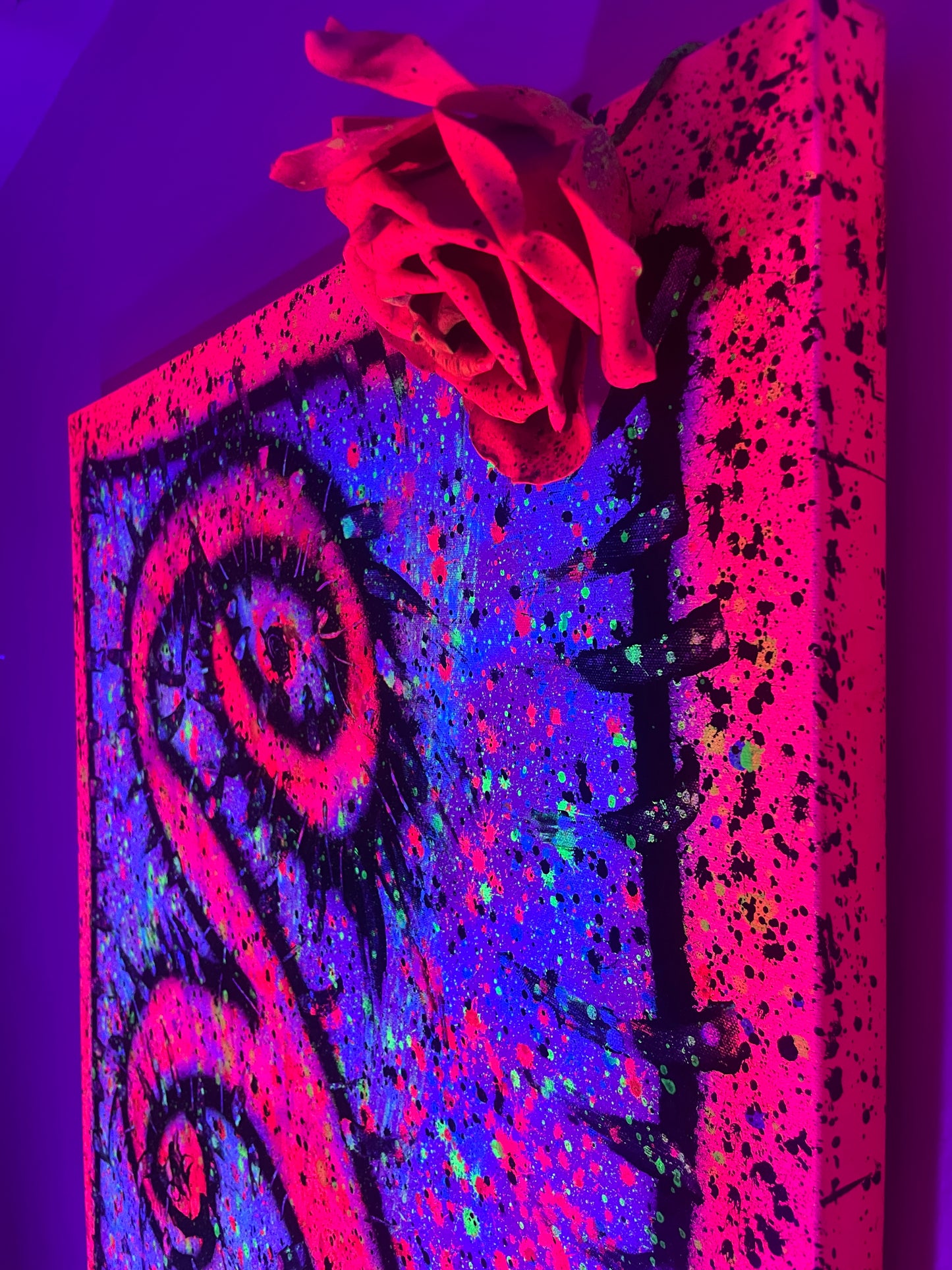 "Martian Rose Portal" - Original Canvas Painting 36"x48"x1.5"