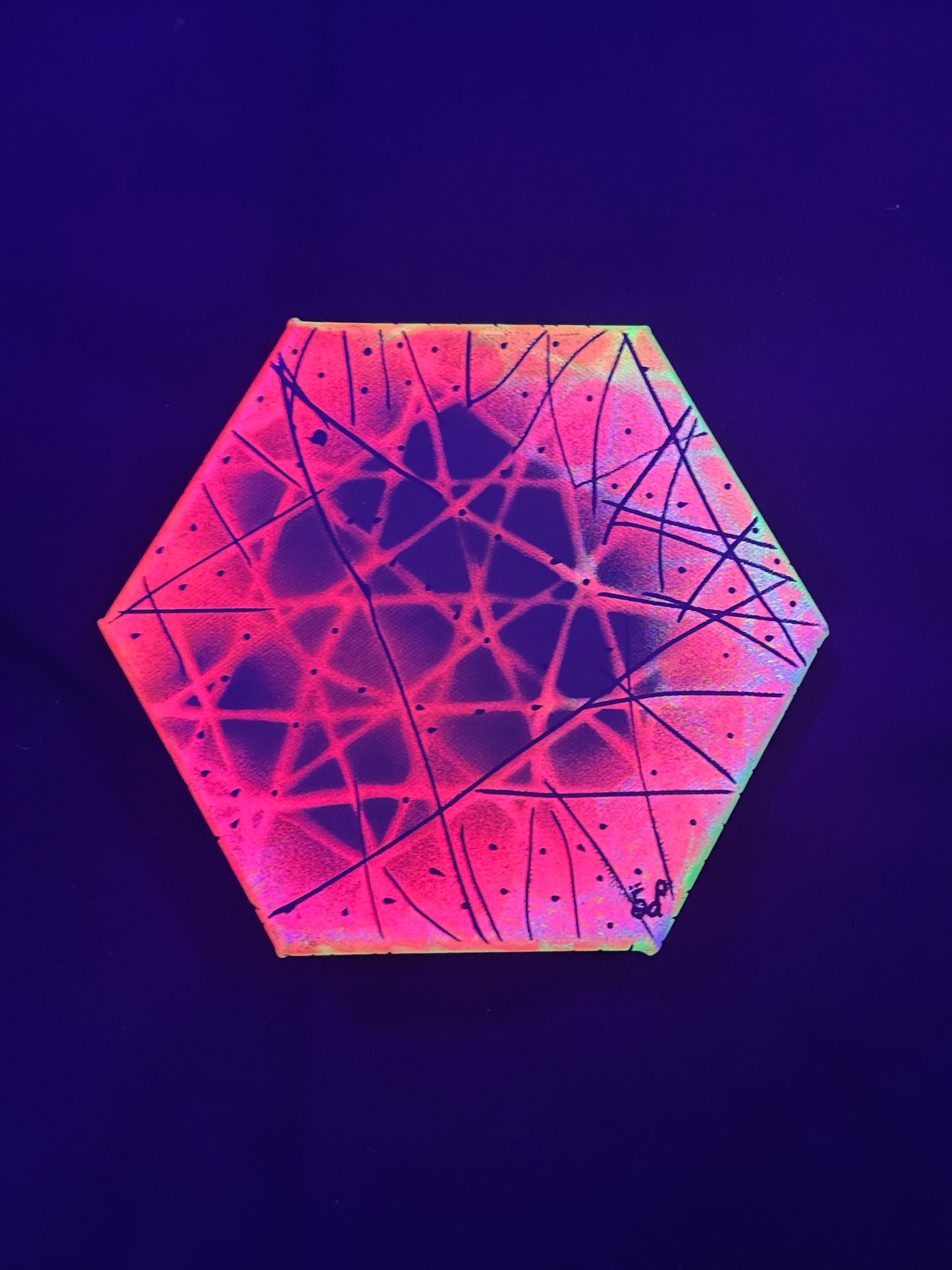 5d Love Portal Painting - 7" Hexagon Canvas