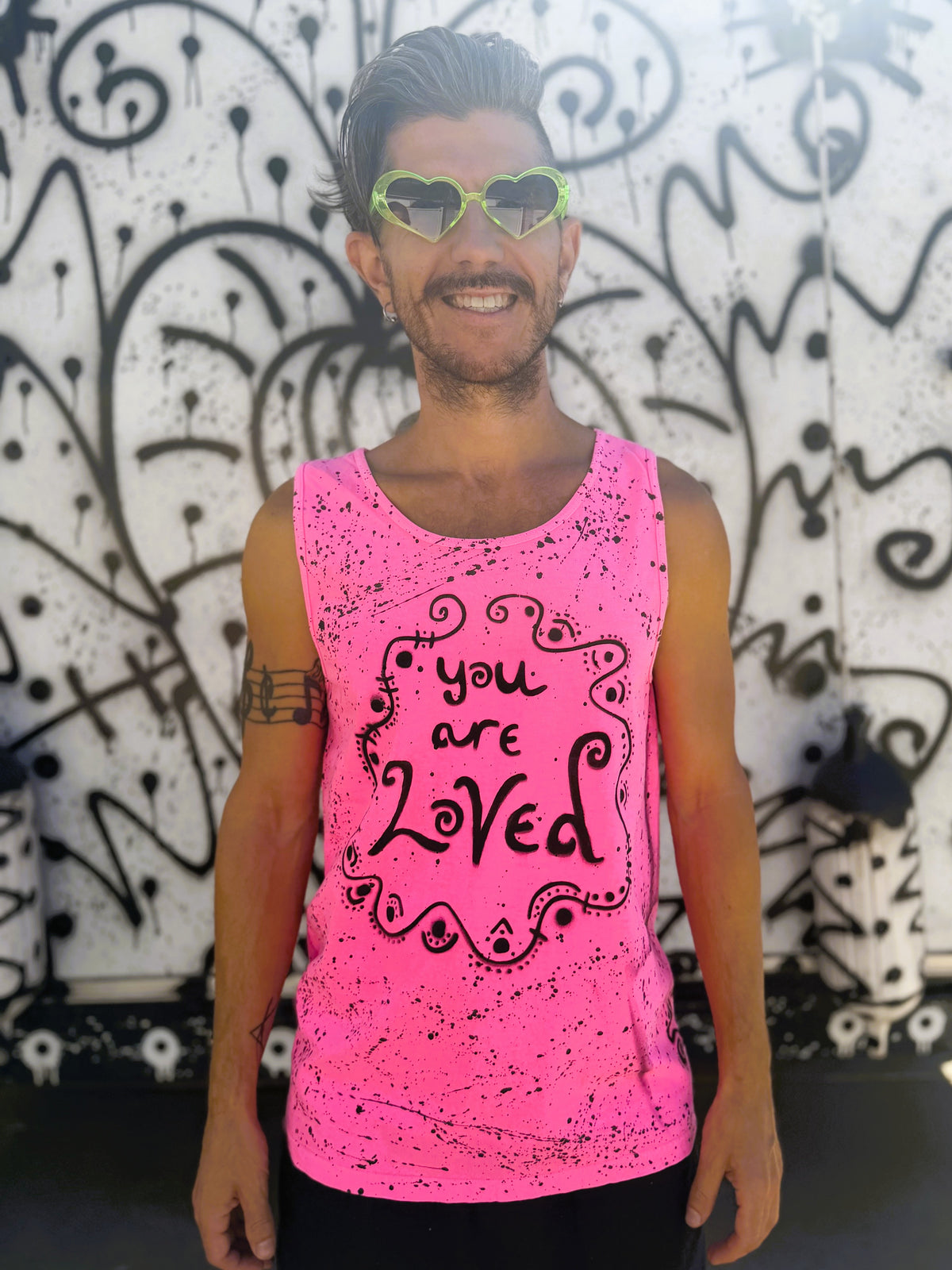 You are Loved | Neon Pink Transmission Tank